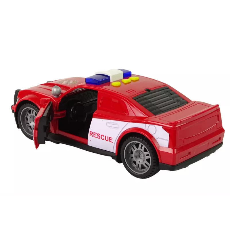 LEAN TOYS brandweerauto 1:14 met licht en geluid, rood