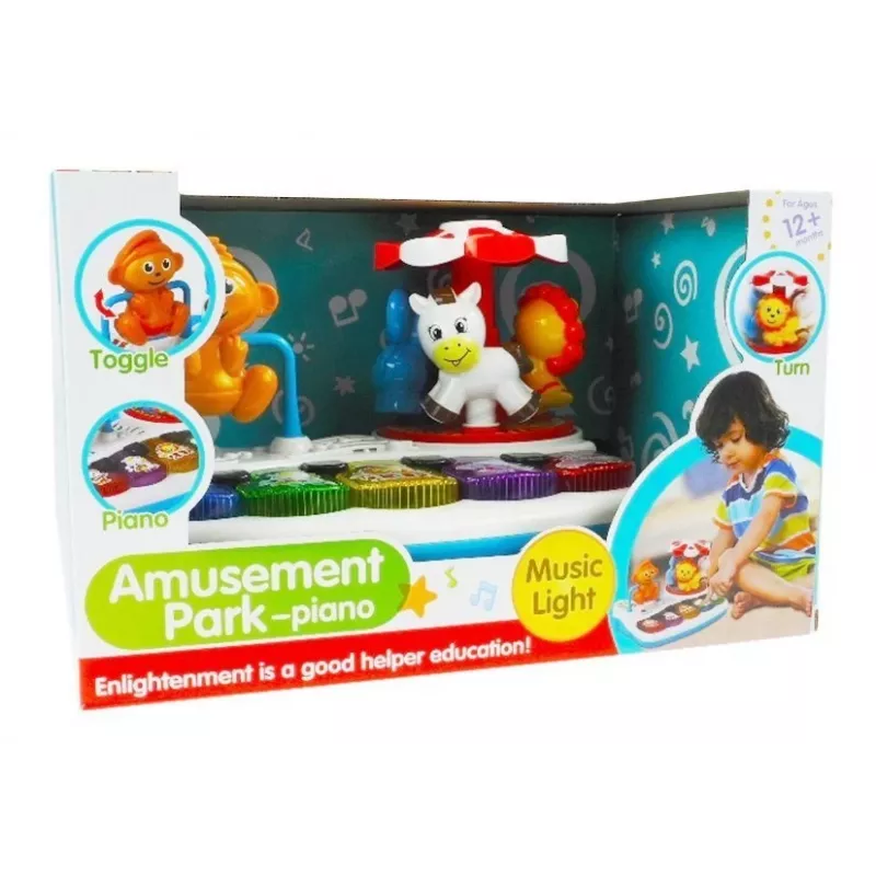 LEAN TOYS kleurrijke piano met dieren voor peuters