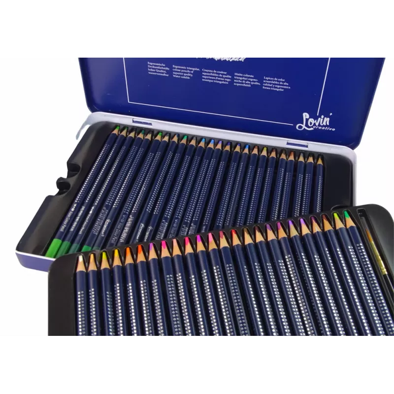 LEAN set met 48 aquarelpotloden in metalen doos