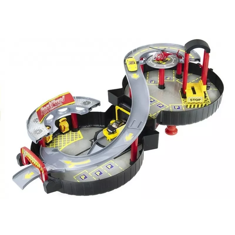 LEAN TOYS parkeergarage auto garage koffer Circle tweelaags