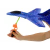 LEAN TOYS piepschuim gevechtsvliegtuig met blauwe katapultstartinrichting