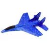 LEAN TOYS piepschuim gevechtsvliegtuig met blauwe katapultstartinrichting