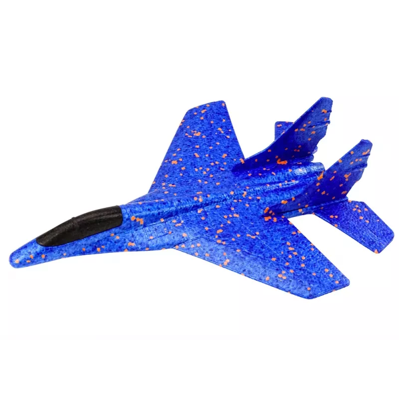 LEAN TOYS piepschuim gevechtsvliegtuig met blauwe katapultstartinrichting