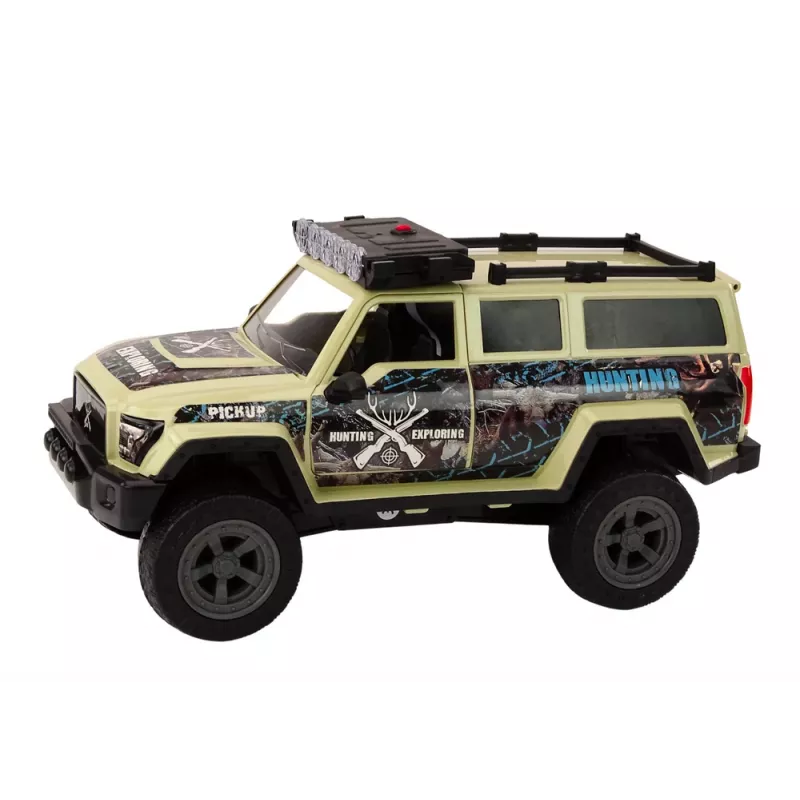LEAN TOYS offroad-jachtwagen Hunter Bear met licht en geluid beige