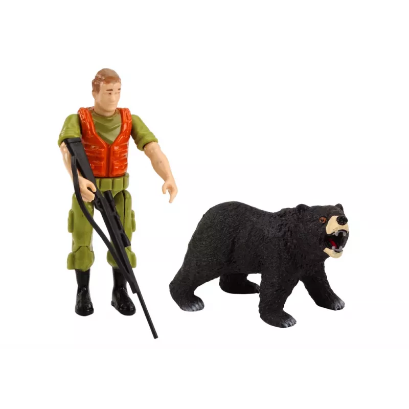 LEAN TOYS offroad-jachtwagen Hunter Bear met licht en geluid beige