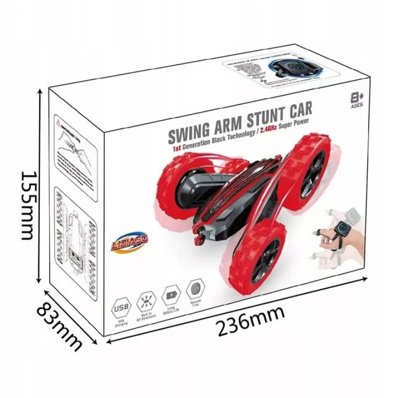 LEAN TOYS Twister stunt car handgebaar-besturing afstandsbediening blauw