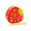 LEAN TOYS houten behendigheidsspel Catch the Bug aardbei rood