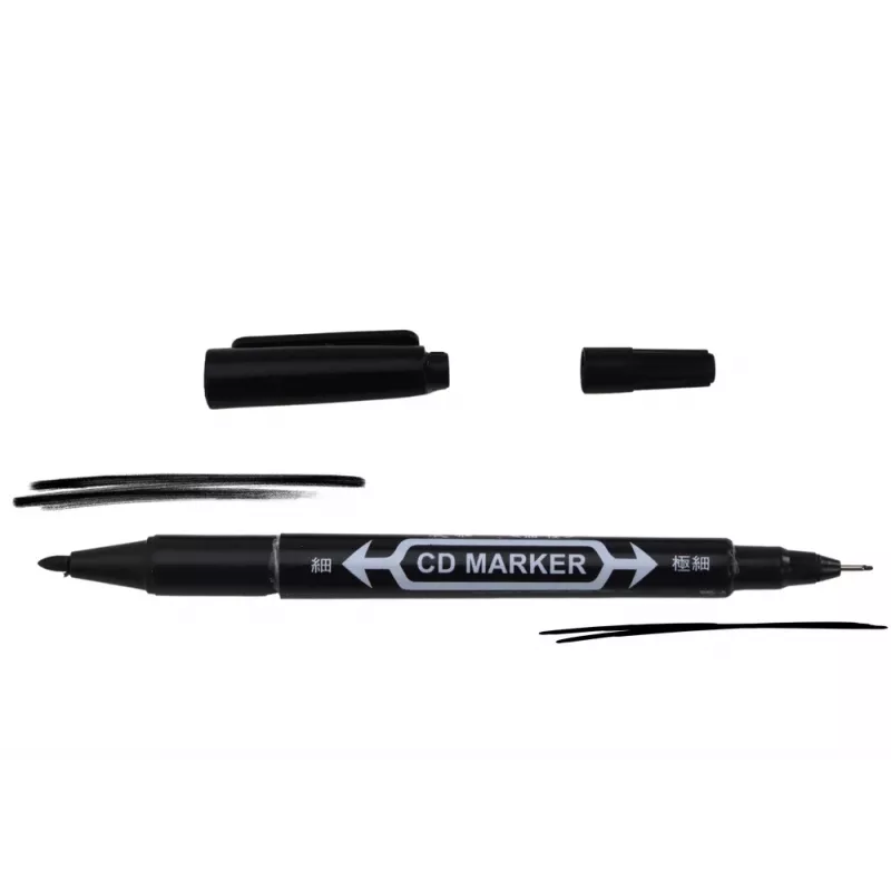 LEAN set van 10 dubbelzijdige watervaste markers voor cd's, zwart