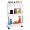 LEAN TOYS mobiel rek 3 niveaus wit op wielen