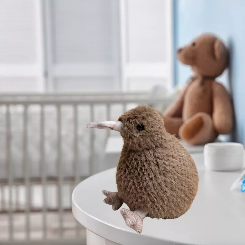 LEAN TOYS pluche kiwi vogel pluche dier mascotte knuffel donkerbruin 25cm