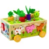 LEAN TOYS houten puzzel Happy Farm magnetische worm-sorteerder
