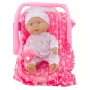 LEAN TOYS Babypop in draagtas met pyjama, muts en speen, roze