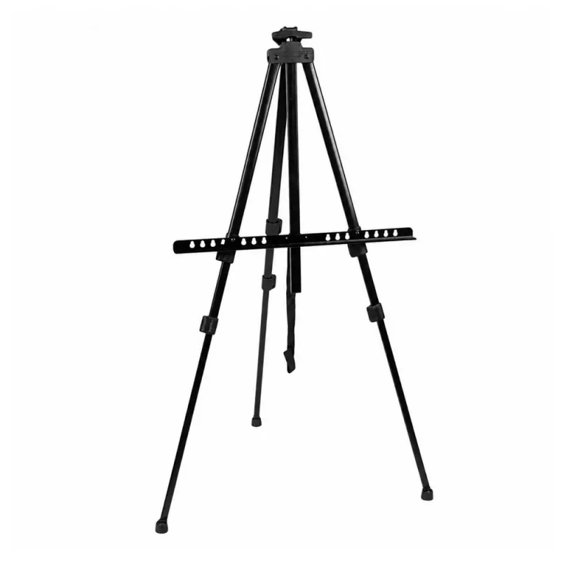 LEAN Metalen outdoor schildersezel, driepoot, verstelbaar, zwarte etui, 158CM