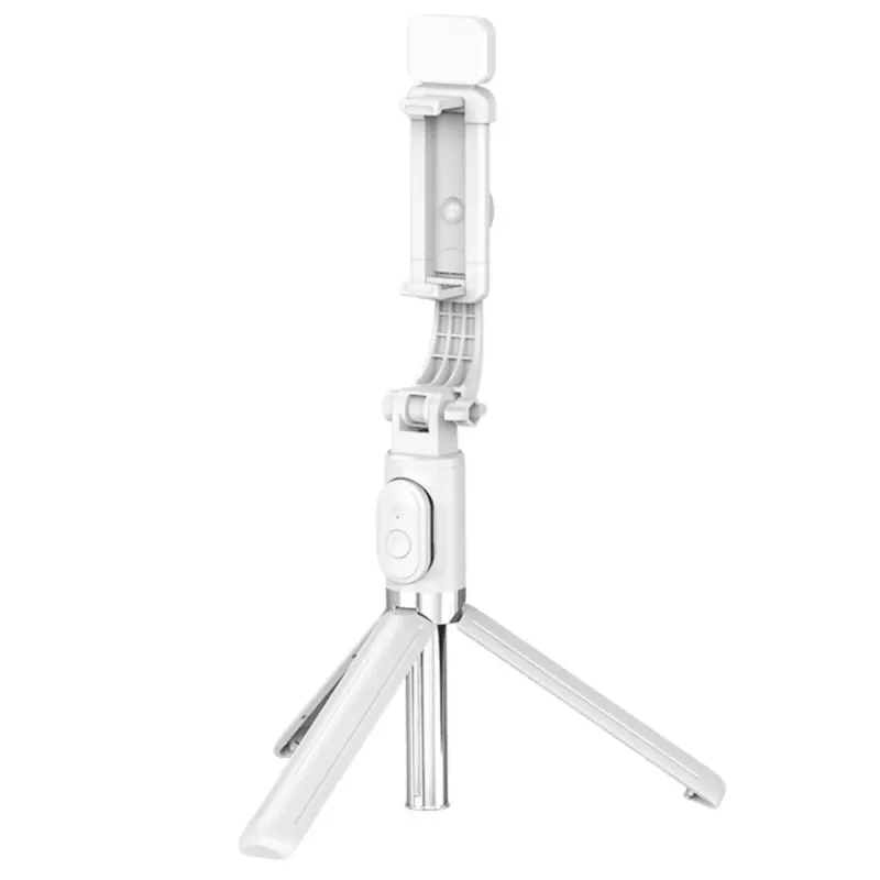 LEAN Selfiestick-statief met Bluetooth-afstandsbediening en telefoonhouder ZS8 wit