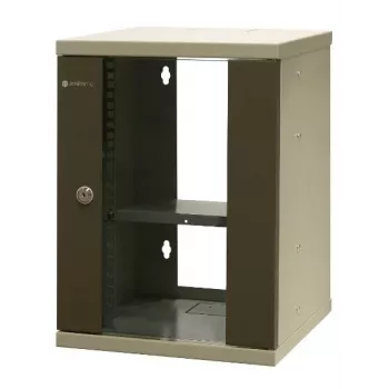 EMITER EM/SOHO-9U 10 inch 9U wandmontage-netwerkkast met glazen deur, 325×330×445 mm, zwart