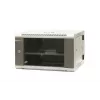 EMITER EM/AH6506 19 inch 6U wandmontage-netwerkkast, geharde glazen deur, 600×550×370 mm, zwart