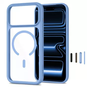 TECH-PROTECT MAGONE MAGSAFE CC + GLAS 2ER-PACK IPHONE 17 PRO / 18 PRO LICHTBLAUW/HELDER