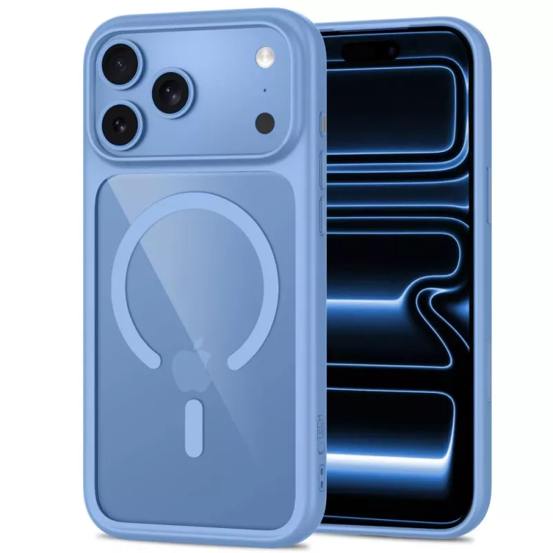 TECH-PROTECT MAGONE MAGSAFE CC + GLAS 2ER-PACK IPHONE 17 PRO / 18 PRO LICHTBLAUW/HELDER