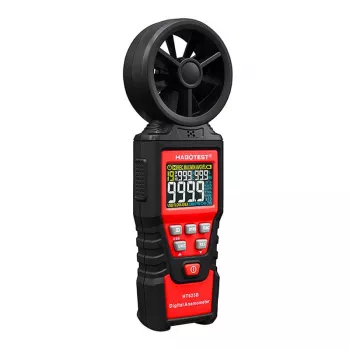 HABOTEST HT625B digitale anemometer met USB, wind-/temperatuur-/luchtvolumemeter, verlicht lcd, externe schoepenradsensor