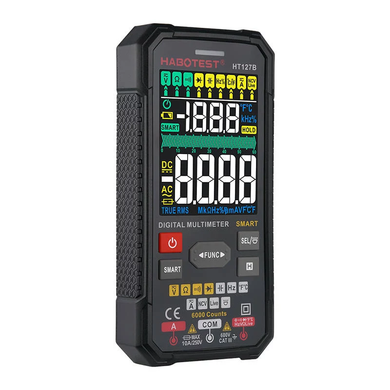 Habotest HT127B digitale universele multimeter True RMS 6000 counts auto-ranging met NCV en temperatuur