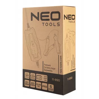 NEO TOOLS 11-890 automatische acculader 2A/35W voor 12V loodzuur-, AGM-, gel-accu's 4-60Ah
