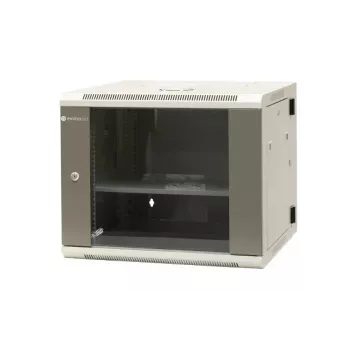 EMITER EM/AH6509 19 inch 9U wandmontage split-behuizing met gehard glazen deur, 600x550x500 mm, zwart