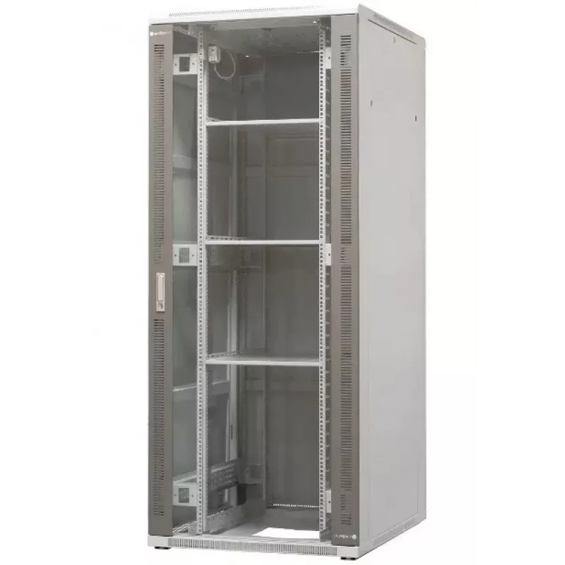 EMITER EM/SH05D-8042 vrijstaande serverkast 42U 800x1000x1980mm zwarte glazen/stalen deur