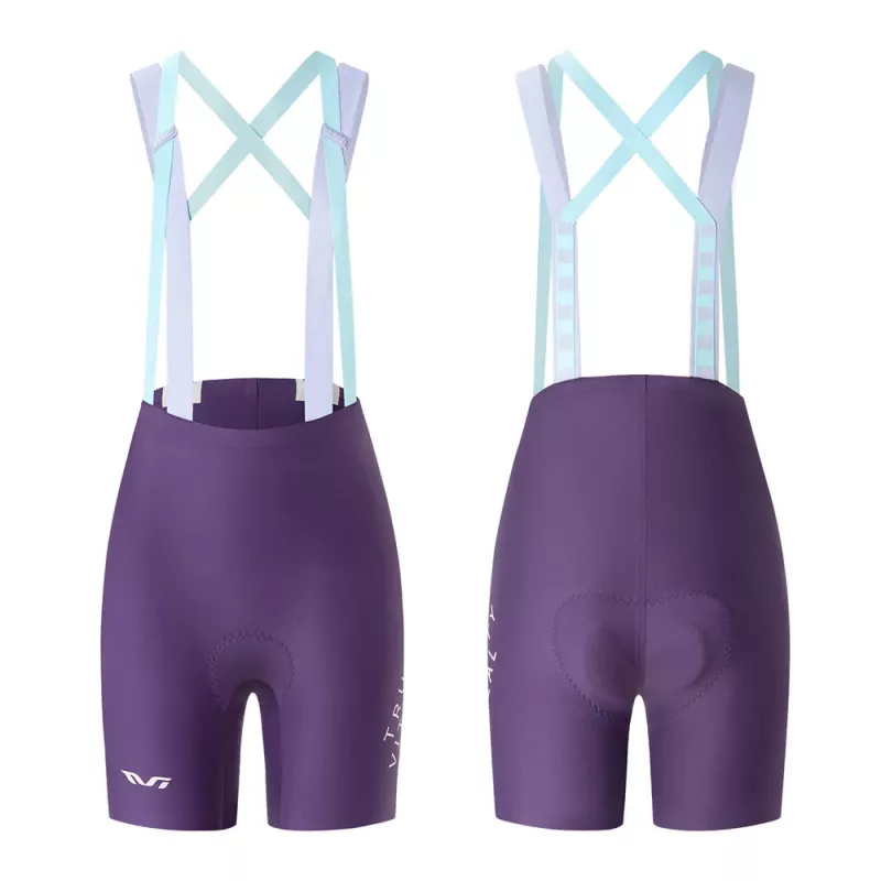 Rockbros YDDK017-1 TVI damesfietsbroek met bretels en zeem L – paars