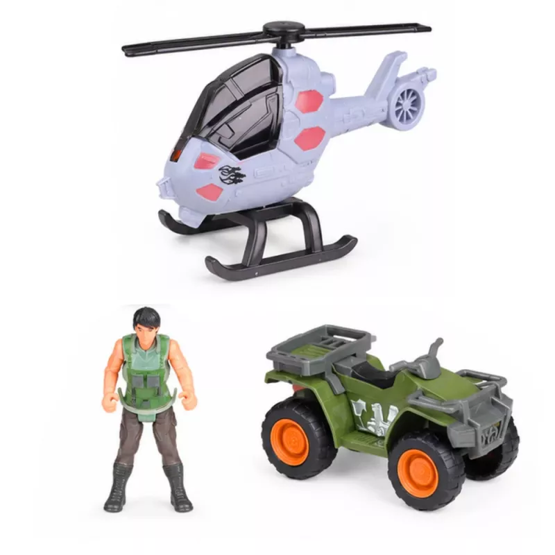 LEAN TOYS onderzoeksbasis dinosauruspark poort helikopter quad figuren ontdekkers