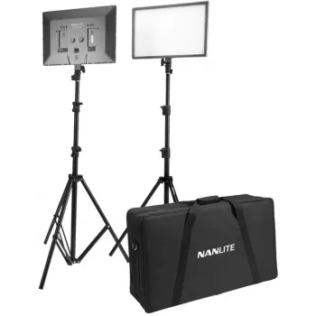 Nanlite LUMIPAD 25 2KIT bi-color LED-paneelkit met statieven en tas