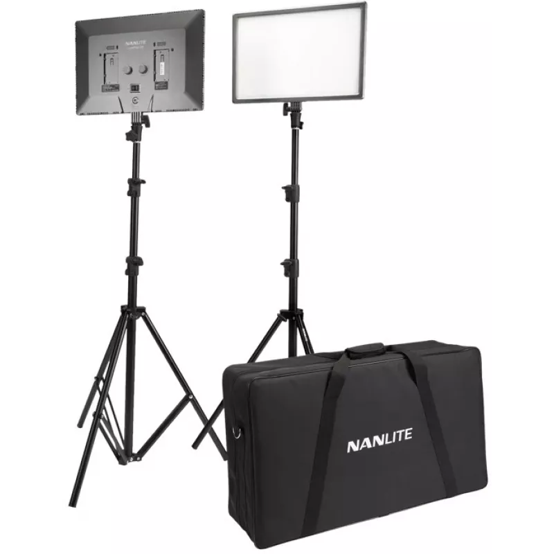 Nanlite LUMIPAD 25 2KIT bi-color LED-paneelkit met statieven en tas