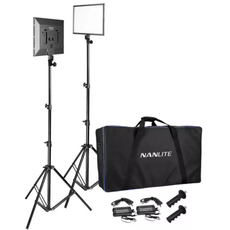 Nanlite LUMIPAD 25 2KIT bi-color LED-paneelkit met statieven en tas