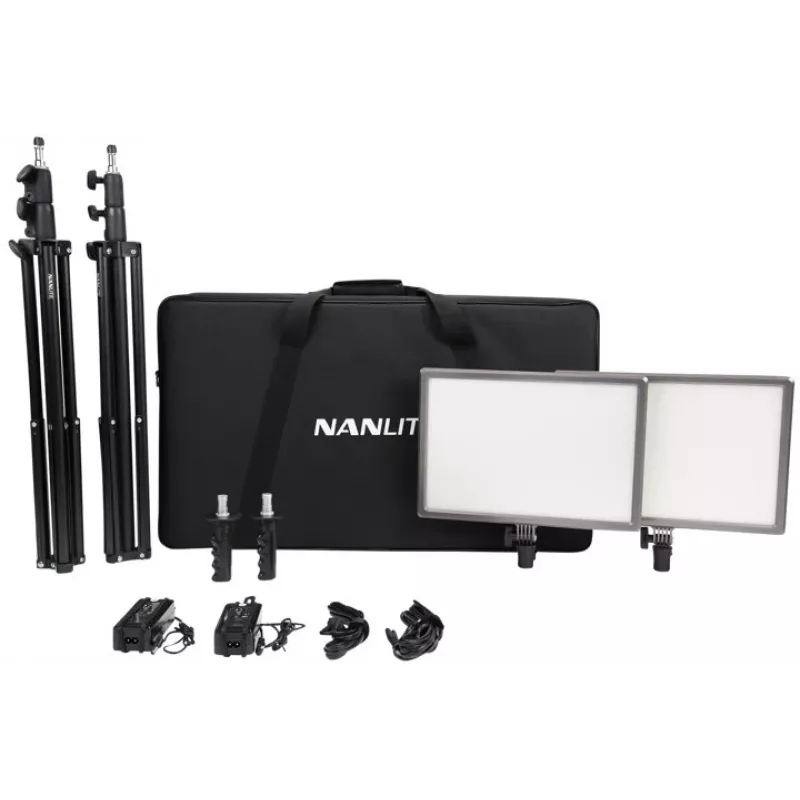 Nanlite LUMIPAD 25 2KIT bi-color LED-paneelkit met statieven en tas