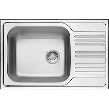 DEANTE ZEX 311B 1-baks RVS spoelbak met afdruiprek, RVS, omkeerbaar, 780x435 mm