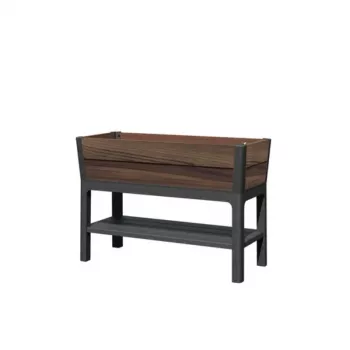 KETER bloempot Deco Elevated Garden Bed 48L walnoot