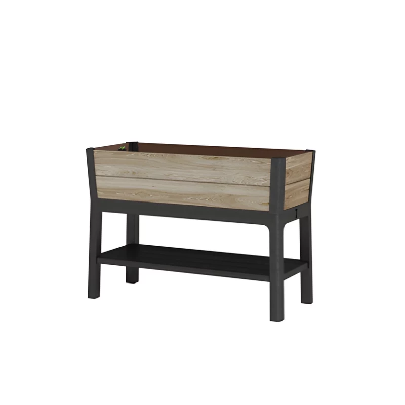 KETER bloempot Deco Elevated Garden Bed 48L walnoot