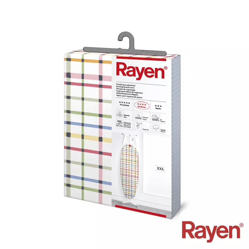 RAYEN Strijkplankhoes Stof Medium XXL Easyclip 150x55cm