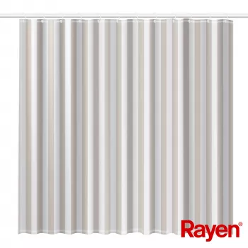 RAYEN Douchegordijn 180x200cm wit/beige, PEVA