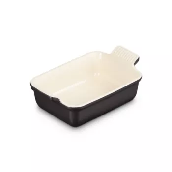 Le Creuset Rechthoekige Heritage Stoneware 19x14cm / 1,1L zwart