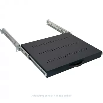 TRITON RAB-UP-X20-A1 1U 19 inch uitschuifbare rackbodem, 550mm diep, 45kg draagvermogen, zwart
