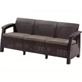 KETER Corfu Love Seat Max bruine driepersoons tuinbank
