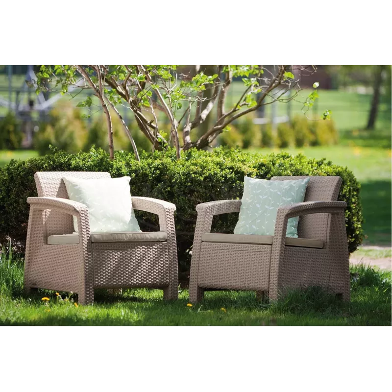 KETER tuinstoelen Corfu Duo set beige