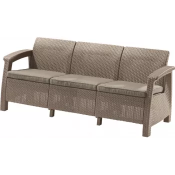 KETER Corfu Love Seat Max beige driepersoons tuinbank