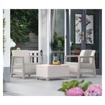 KETER tuinmeubelset Scandi Linea balkonset kiezelgrijs/lichtbeige