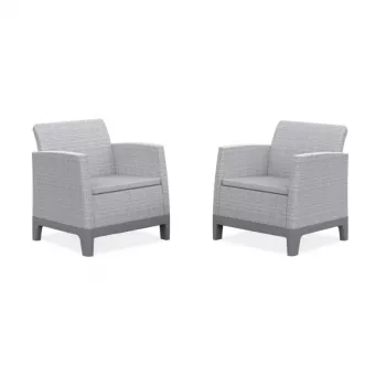 KETER tuinstoelen 2 stuks Scandi Form lichtgrijs/donkerstaalgrijs