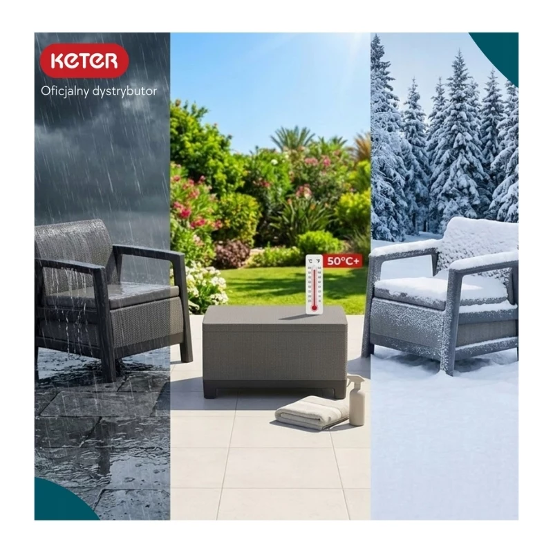 KETER tuinmeubelset Scandi Linea balkonset grijs