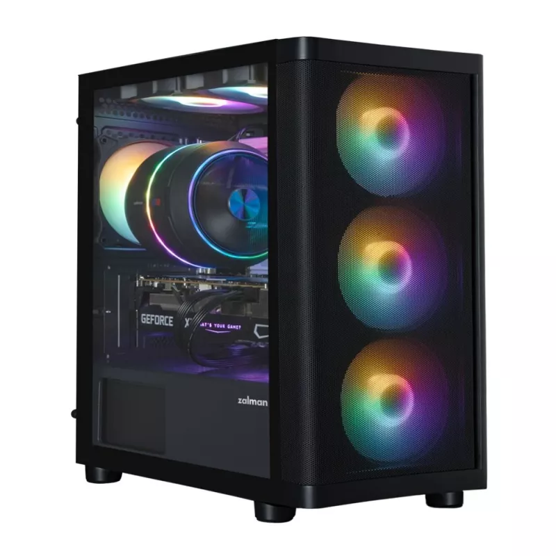 Zalman M4 SE zwart mATX mini tower pc-behuizing met 6x 120mm FRGB-ventilatoren