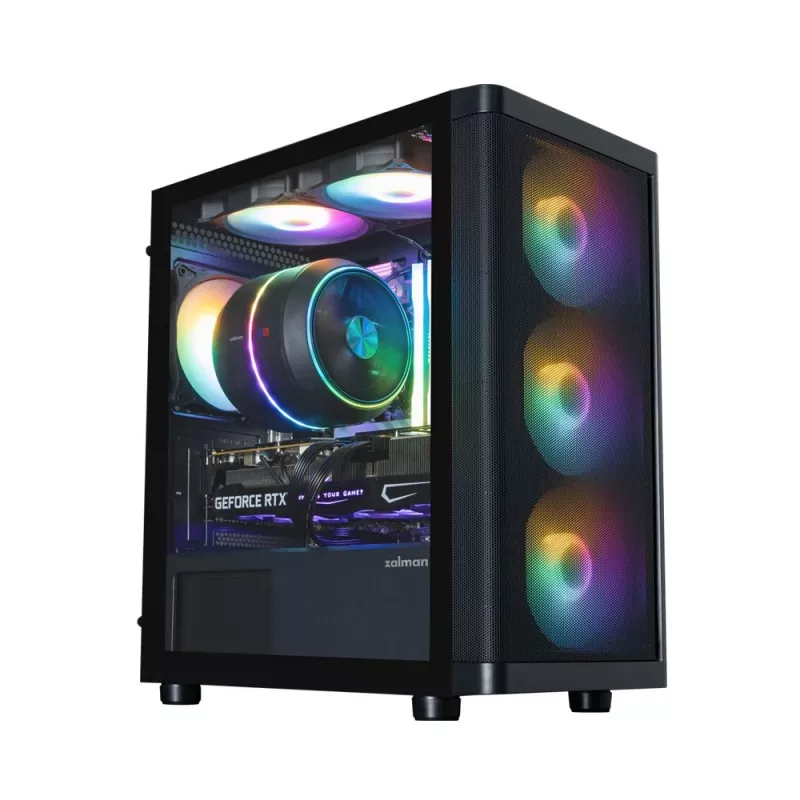 Zalman M4 SE zwart mATX mini tower pc-behuizing met 6x 120mm FRGB-ventilatoren