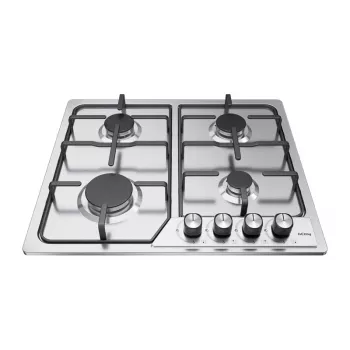 ISEASY MGBG-604C vrijstaand gasfornuis met 65L oven en grill, roestvrij staal