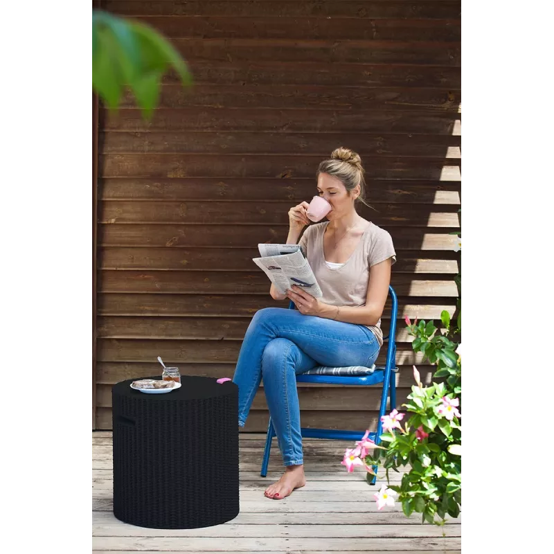 KETER tuintafel/opbergbox Cool Stool bruin